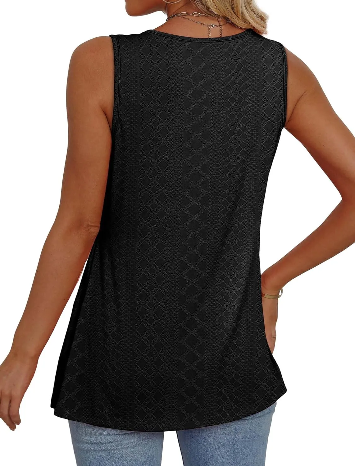 OFEEFAN Womens Tank Tops 2025 Flowy Peplum Tops for Women Dressy Sleeveless V Neck Babydoll Tank Tops
