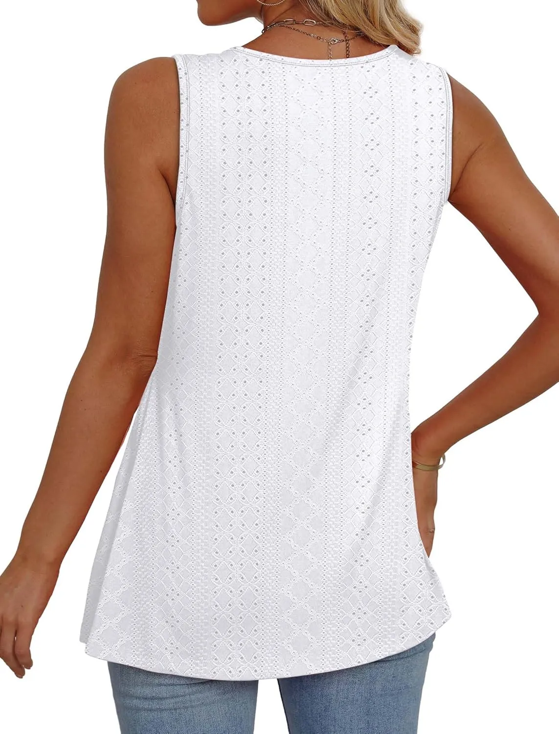 OFEEFAN Womens Tank Tops 2025 Flowy Peplum Tops for Women Dressy Sleeveless V Neck Babydoll Tank Tops