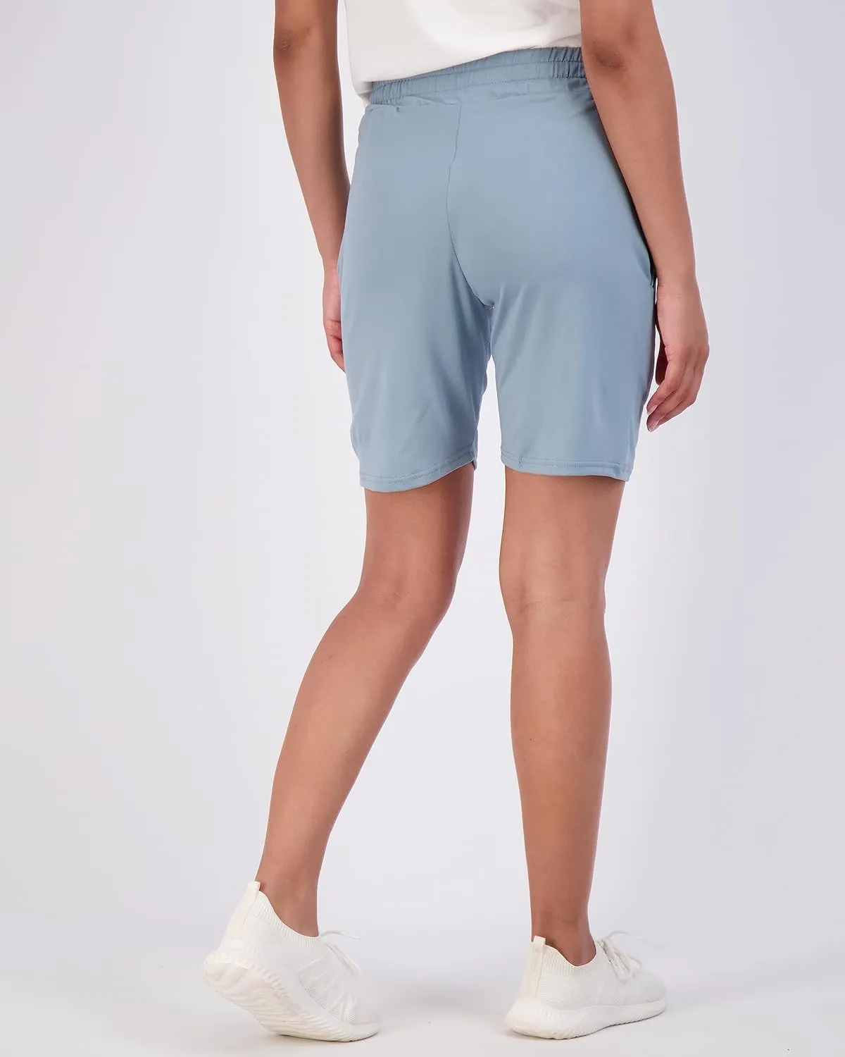 Real Essentials 4 Pack: Women's 7" Bermuda Long Casual Yoga Super-Soft Loose Comfy Shorts with Pockets (Available in Plus)