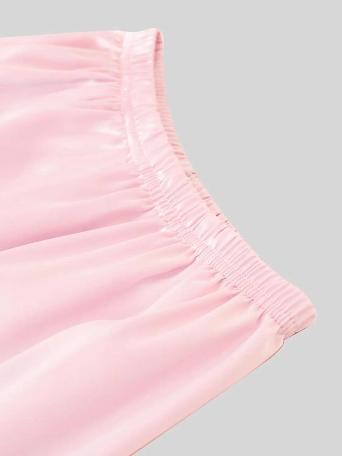 Satin Pajamas for Girls, 4-Piece Short Sleeve Button Down Silky PJ Set