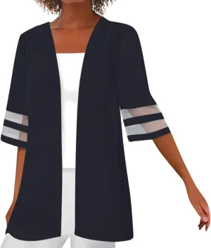 Spring Cardigans for Women 2025 Floral Printed Trendy Open Front Cardigan 3/4 Sleeve Trendy Elegant Cardigans
