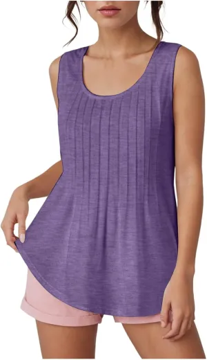 Summer Tank Tops for Women 2025 Loose Fit Casual Flowy Tank Tops Trendy Sleeveless Summer Tops Clothing Outfits
