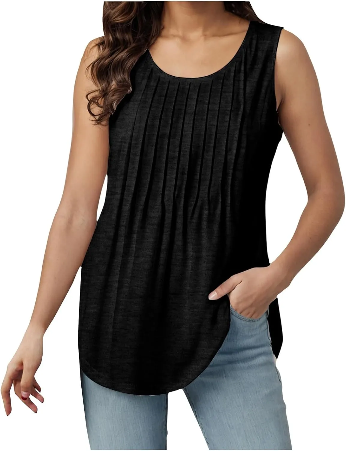 Summer Tank Tops for Women 2025 Loose Fit Casual Flowy Tank Tops Trendy Sleeveless Summer Tops Clothing Outfits