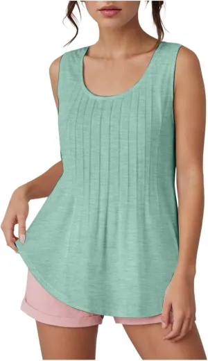 Summer Tank Tops for Women 2025 Loose Fit Casual Flowy Tank Tops Trendy Sleeveless Summer Tops Clothing Outfits