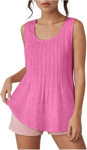 Summer Tank Tops for Women 2025 Loose Fit Casual Flowy Tank Tops Trendy Sleeveless Summer Tops Clothing Outfits