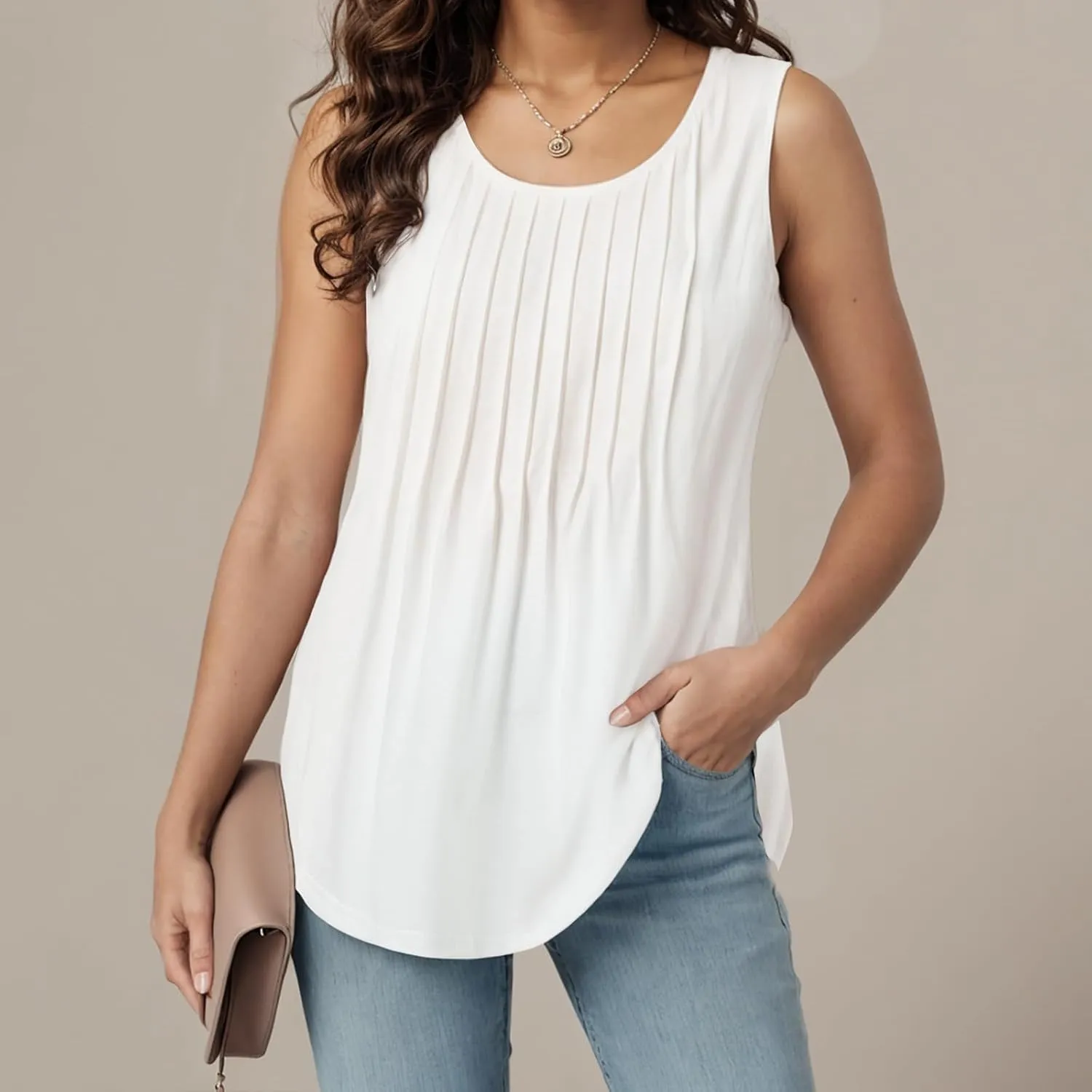 Summer Tank Tops for Women 2025 Loose Fit Casual Flowy Tank Tops Trendy Sleeveless Summer Tops Clothing Outfits