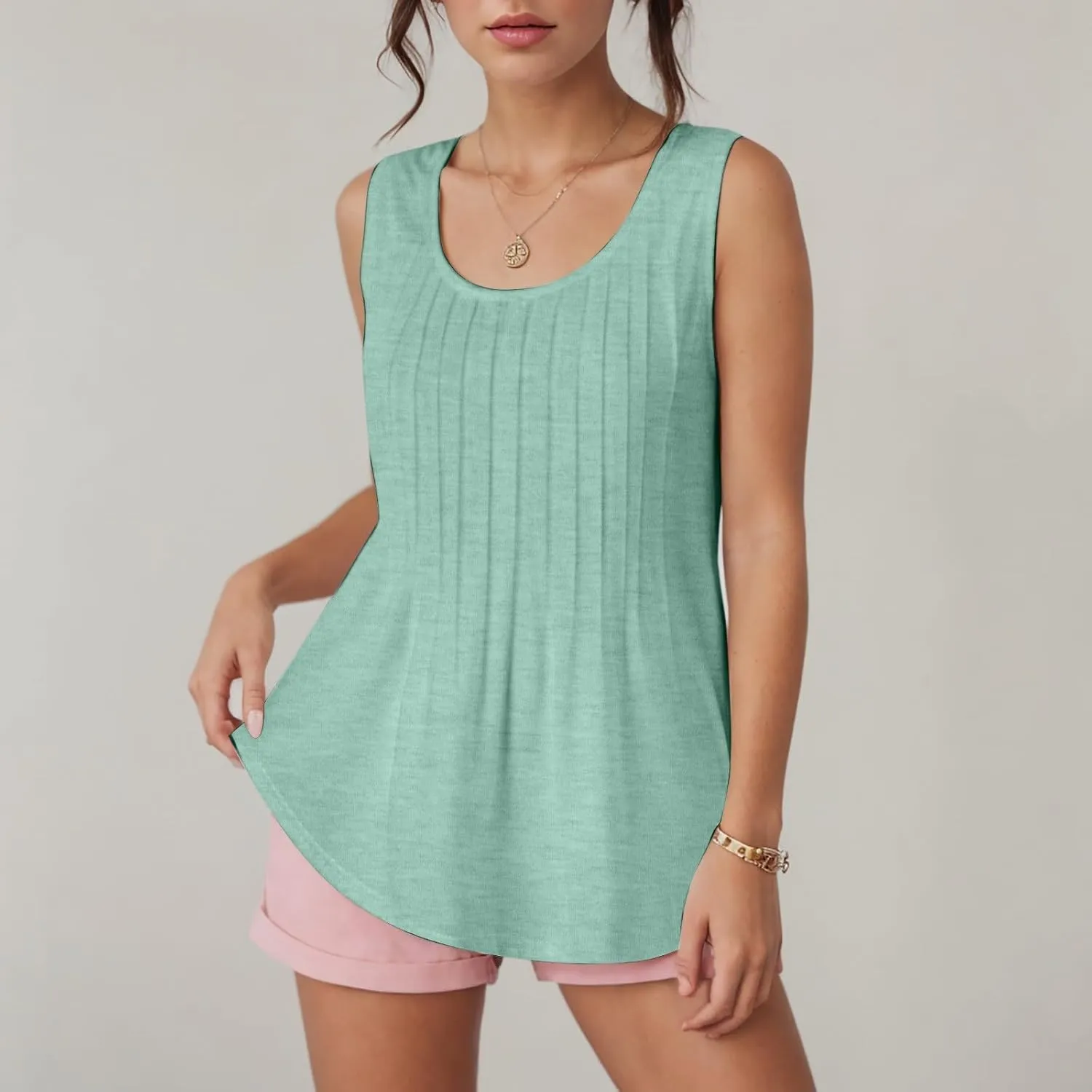 Summer Tank Tops for Women 2025 Loose Fit Casual Flowy Tank Tops Trendy Sleeveless Summer Tops Clothing Outfits
