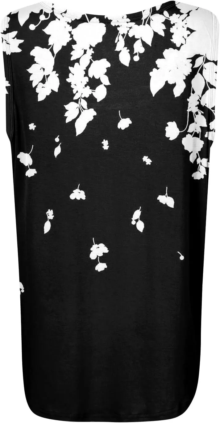 Summer Tank Tops for Women Loose Fit Pleated Square Neck Sleeveless Tops Plus Size Curved Hem Flowy Tops 2025