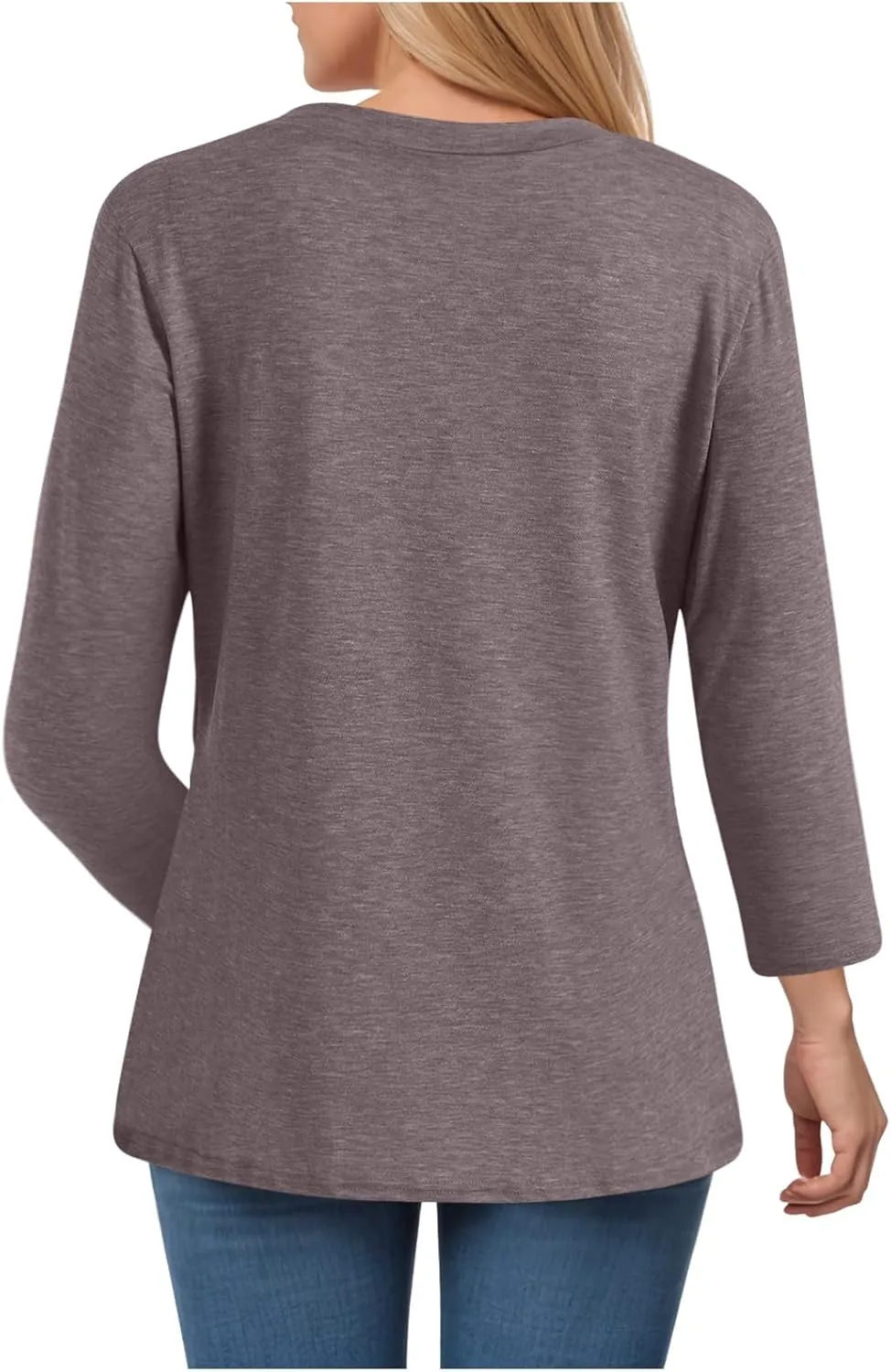Summer Tops for Women 2025 3/4 Sleeve V Neck Shirts Casual Tunic Tops Fashion Cute Blouse Loose Basic Tops
