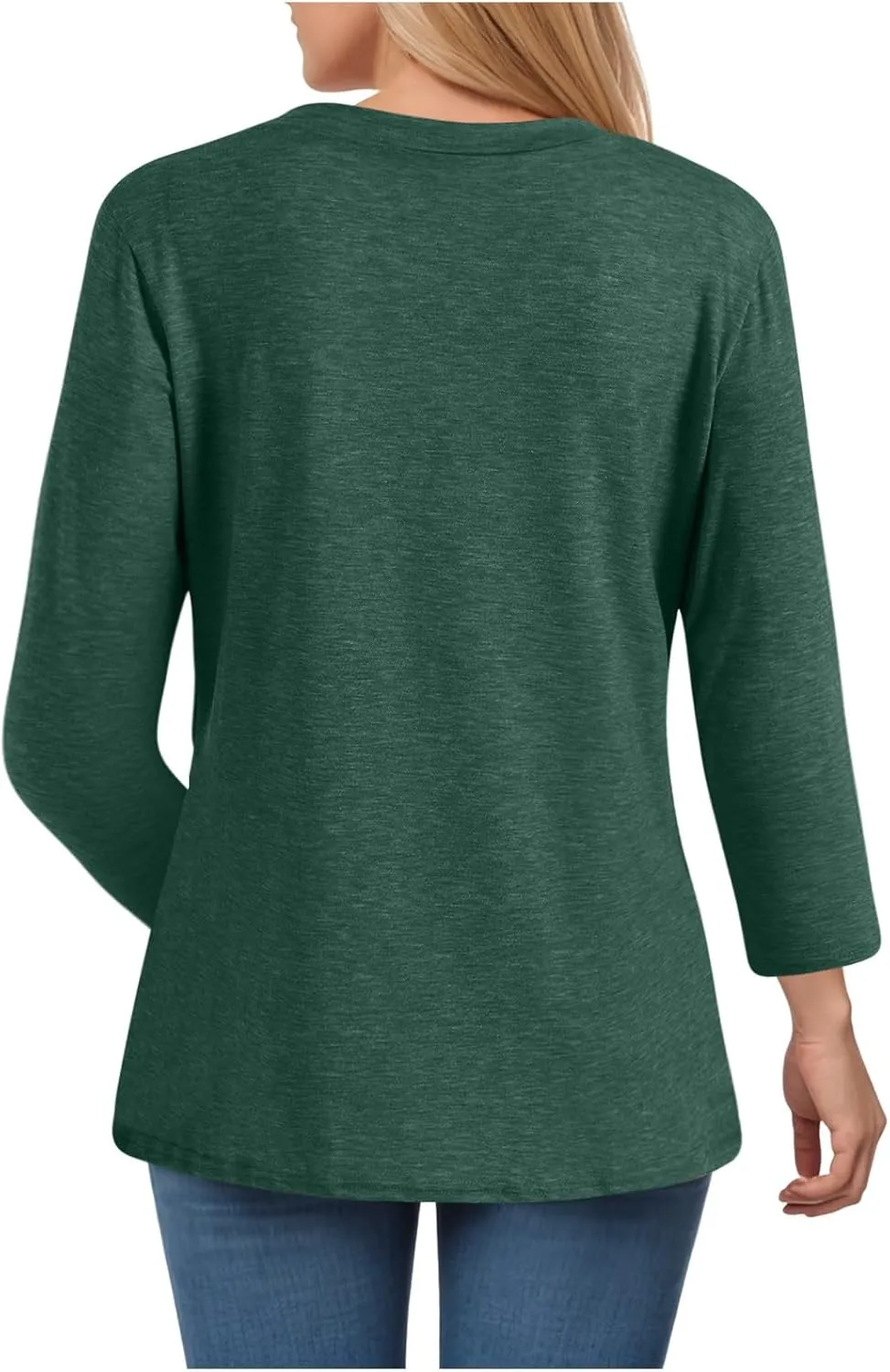 Summer Tops for Women 2025 3/4 Sleeve V Neck Shirts Casual Tunic Tops Fashion Cute Blouse Loose Basic Tops