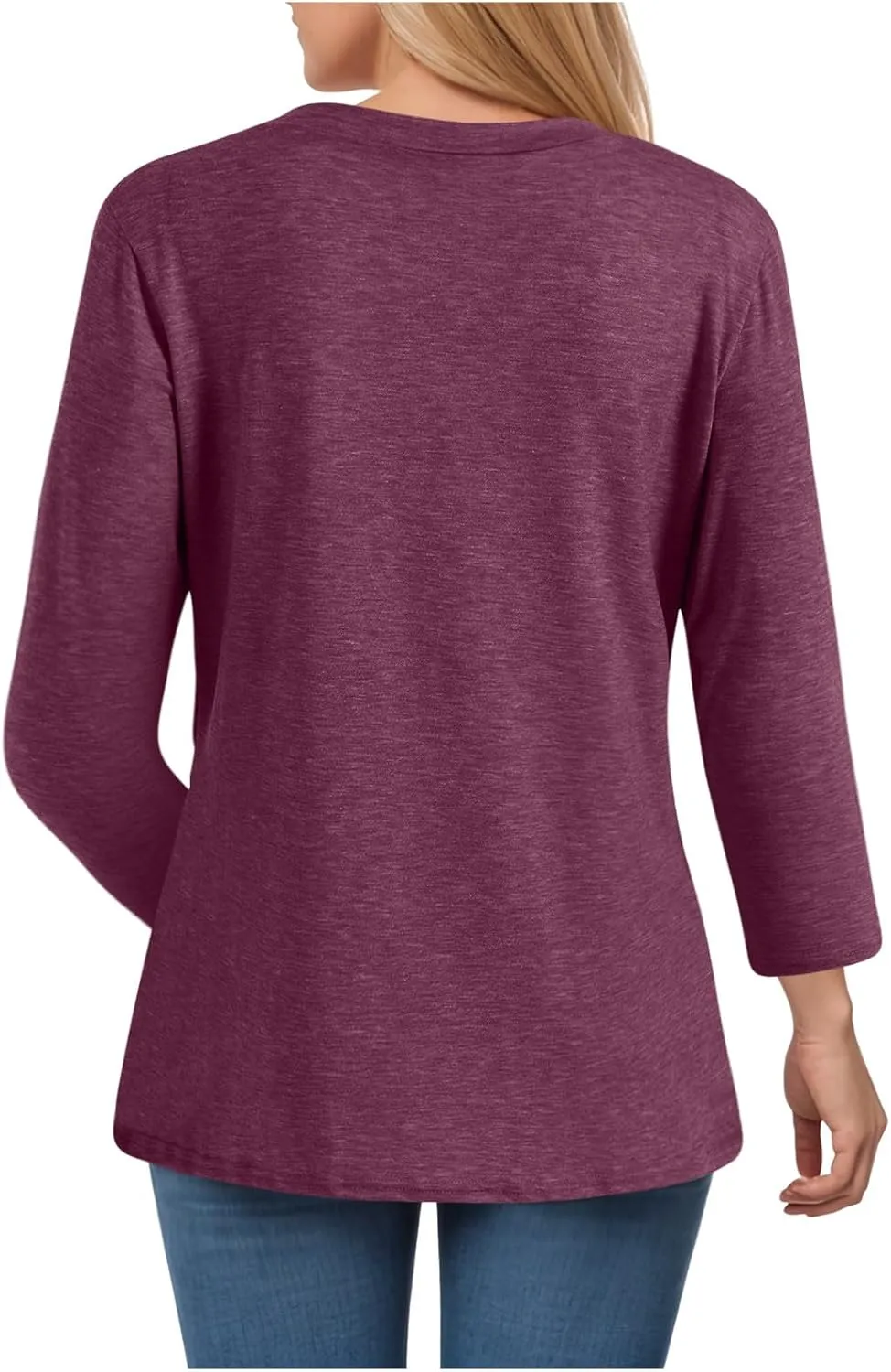 Summer Tops for Women 2025 3/4 Sleeve V Neck Shirts Casual Tunic Tops Fashion Cute Blouse Loose Basic Tops