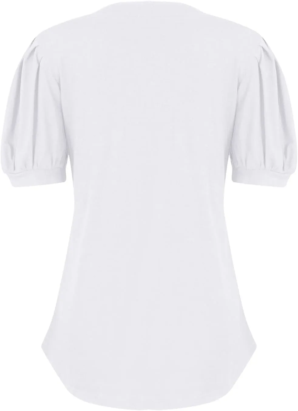 Summer Tops for Women Puff Short Sleeve Tops Dressy Casual V-Neck T-Shirts Cute Blouse for Work