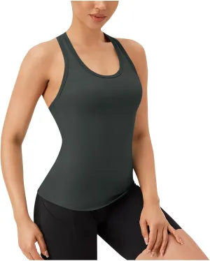 Tank Tops for Women Racerback Sleeveless Workout Tops 2025 Summer Trendy Casual Yoga Running Shirts Clothes Outfits
