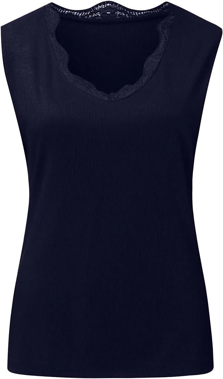 Tank Tops for Womens Sexy Sleeveless Summer Tops 2025 Fashion Solid Color Tank Blouses V Neck Slim Vest Tops
