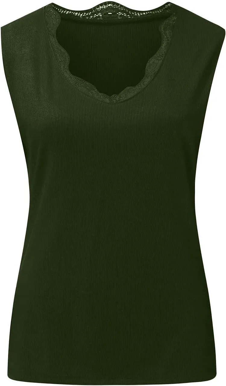 Tank Tops for Womens Sexy Sleeveless Summer Tops 2025 Fashion Solid Color Tank Blouses V Neck Slim Vest Tops