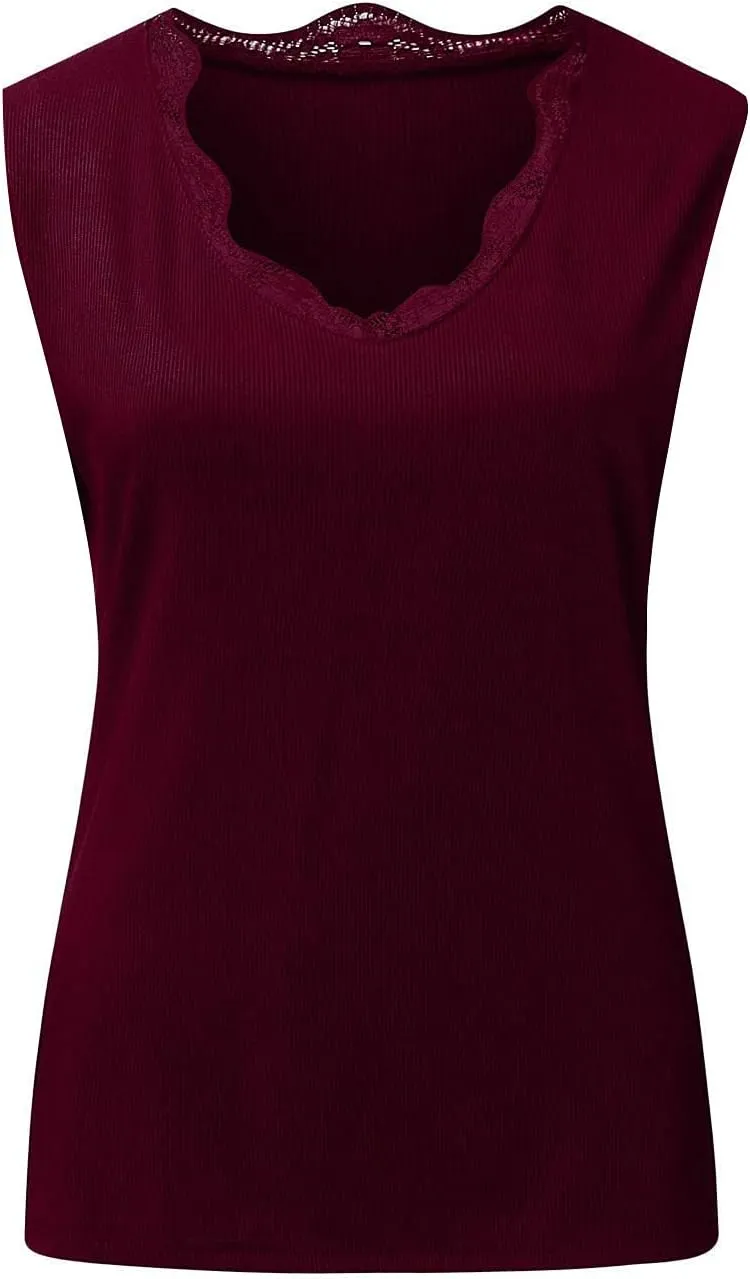 Tank Tops for Womens Sexy Sleeveless Summer Tops 2025 Fashion Solid Color Tank Blouses V Neck Slim Vest Tops