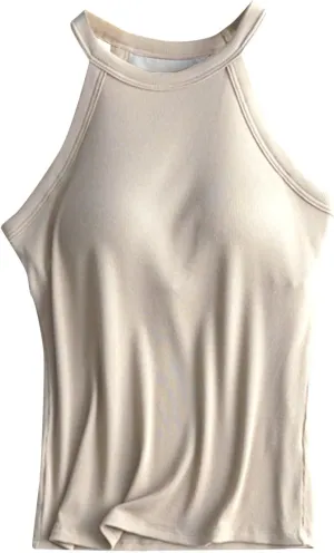 Tank Tops with Built in Bras Athletic Tank Tops for Women Ribbed Tank Top Fitness Workout Running Tops Summer