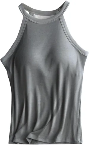 Tank Tops with Built in Bras Athletic Tank Tops for Women Ribbed Tank Top Fitness Workout Running Tops Summer
