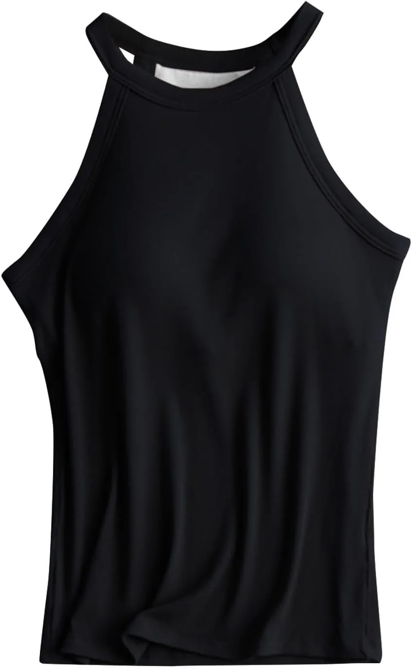 Tank Tops with Built in Bras Athletic Tank Tops for Women Ribbed Tank Top Fitness Workout Running Tops Summer