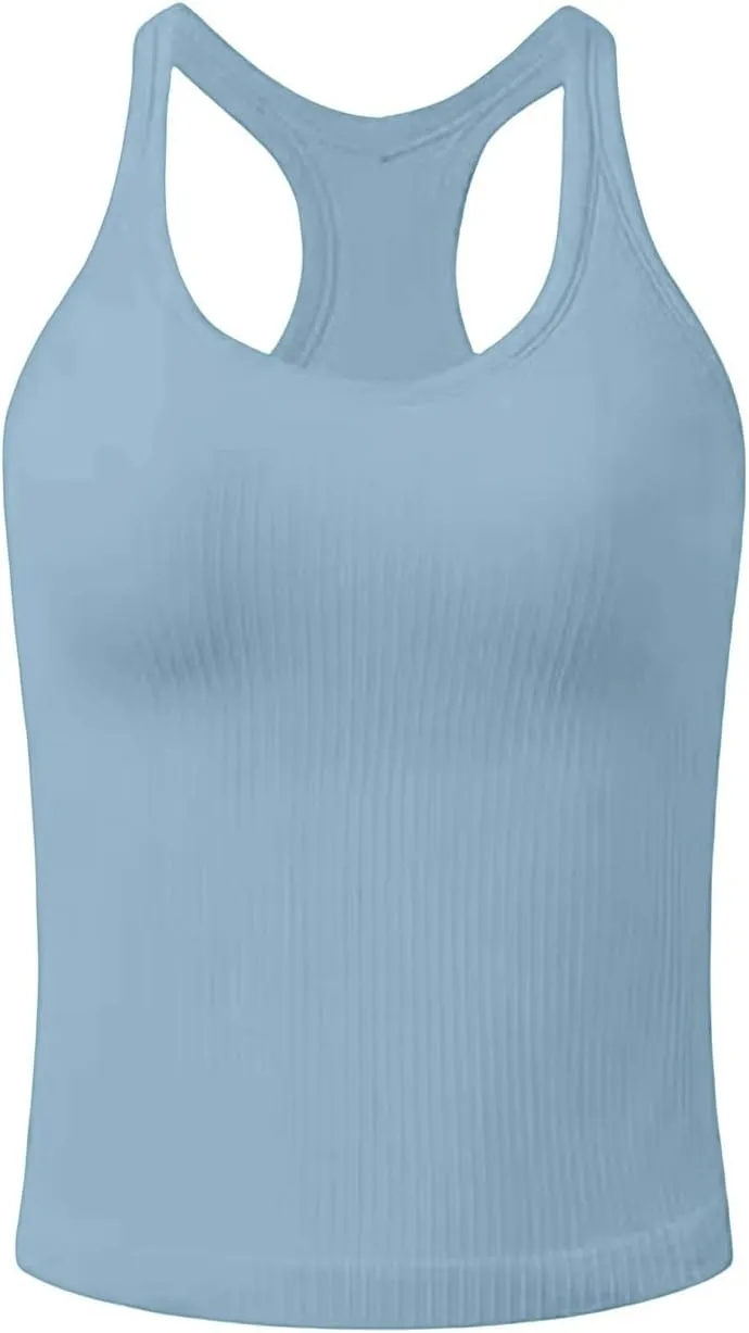 Tank Tops with Built in Bras Summer Tank Tops for Women Fitness Workout Layering Outfits Undershirts Cami Tops