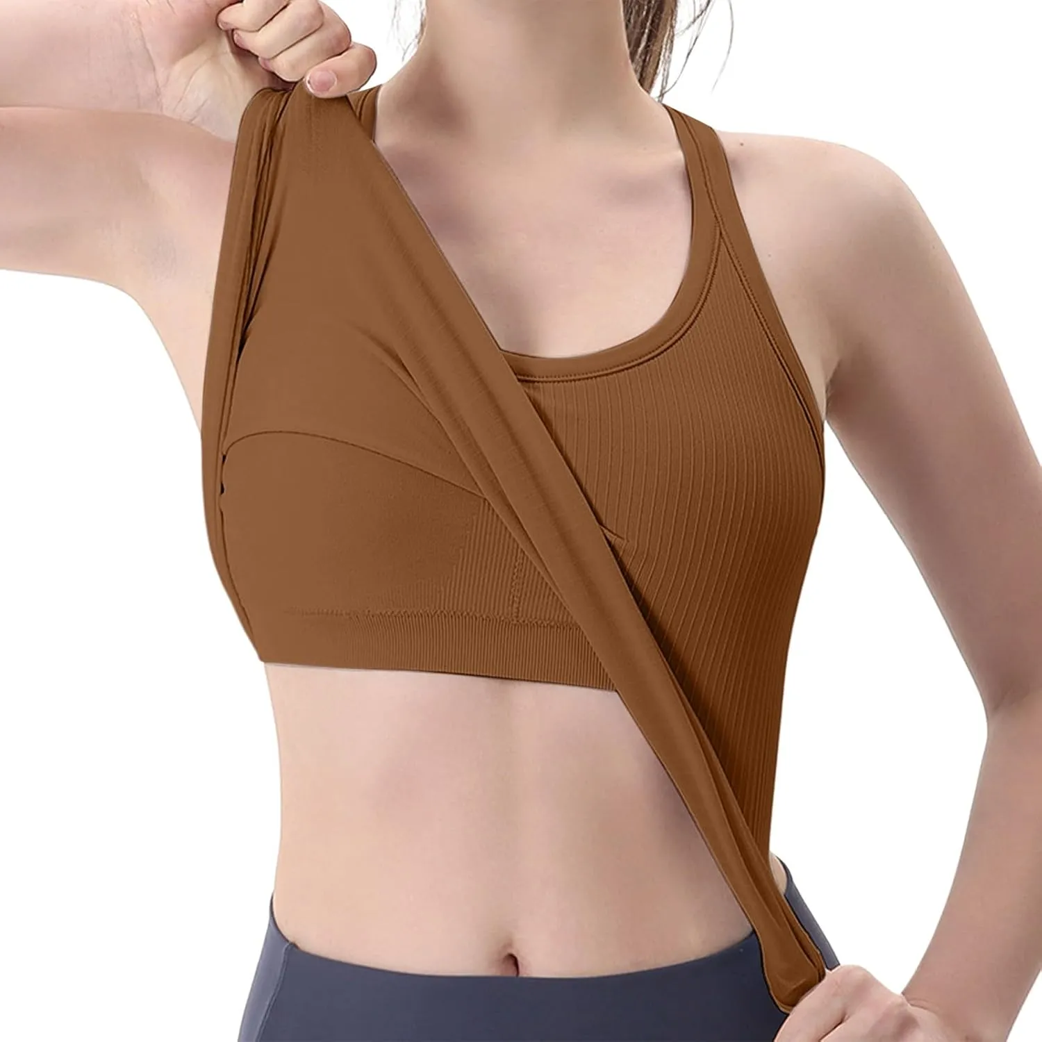 Tank Tops with Built in Bras Summer Tank Tops for Women Fitness Workout Layering Outfits Undershirts Cami Tops