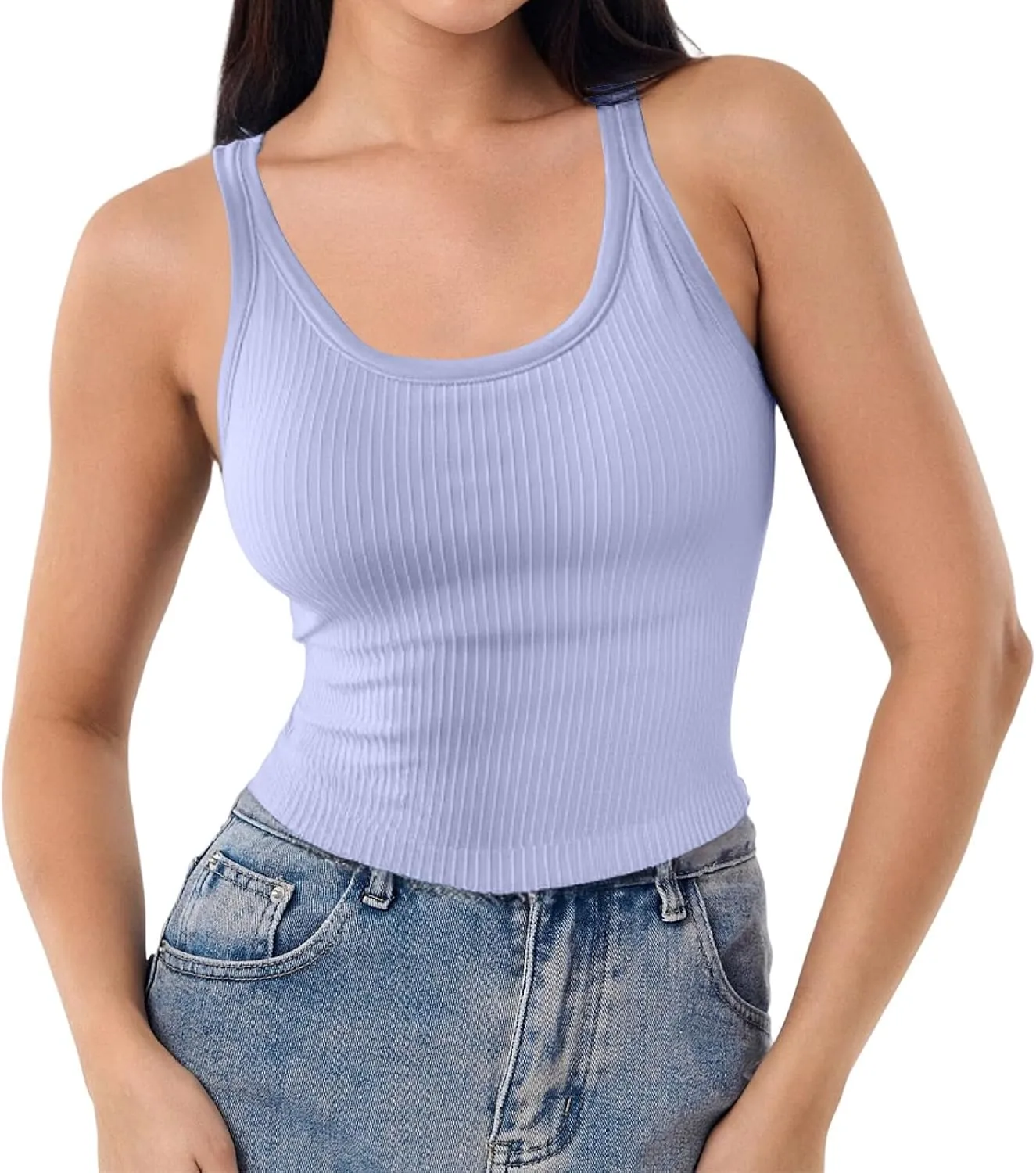 Tank Tops with Built in Bras Summer Tank Tops for Women Fitness Workout Layering Outfits Undershirts Cami Tops