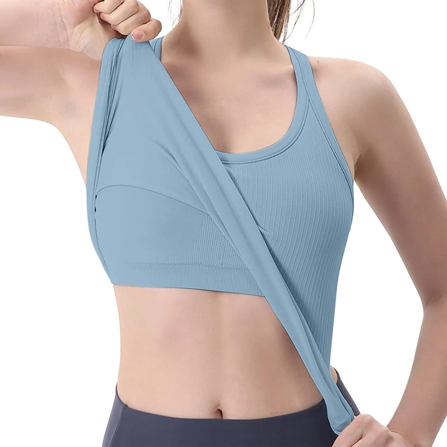 Tank Tops with Built in Bras Summer Tank Tops for Women Fitness Workout Layering Outfits Undershirts Cami Tops
