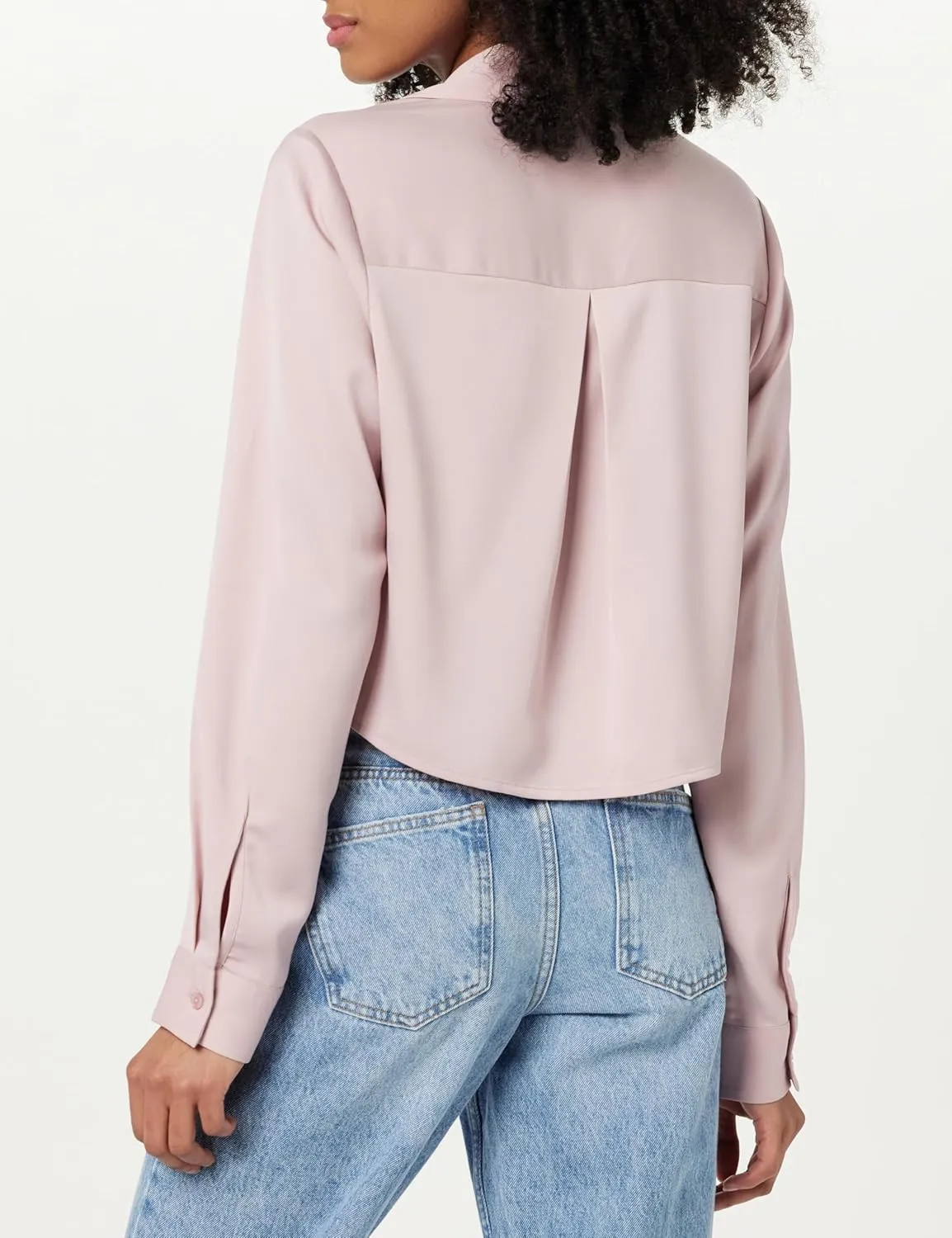 The Drop Women's Harlow Silky Cropped Blouse