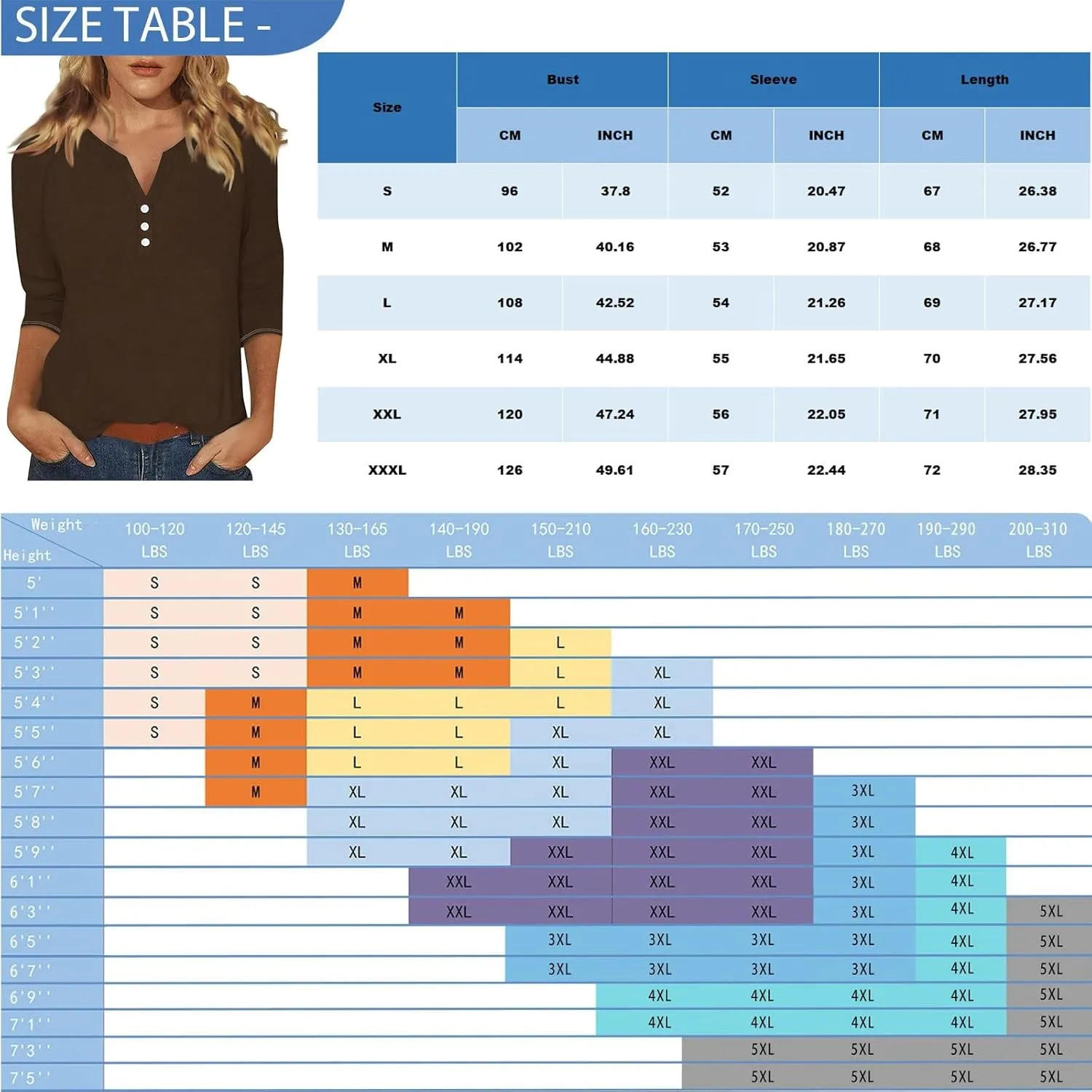 Tops for Women Trendy Summer V Neck 3/4 Sleeve Work Tops Solid Color Baggy Blouses Lightweight Business Tunic Tops