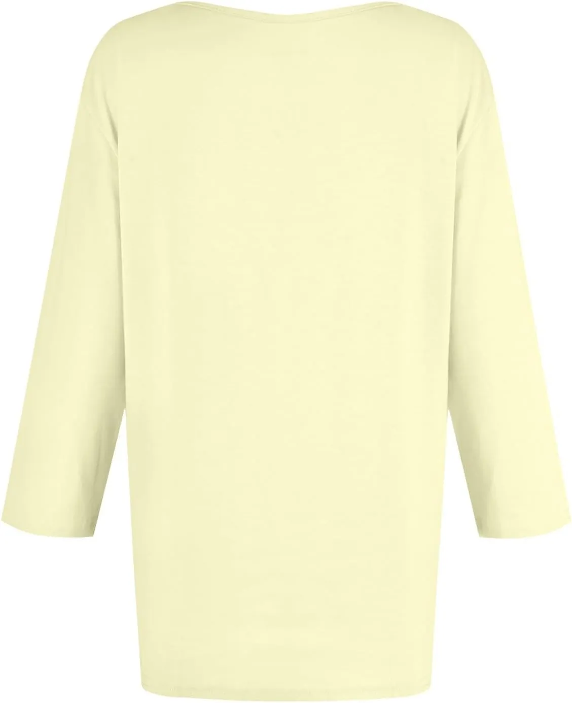 Tops for Women Trendy Summer V Neck 3/4 Sleeve Work Tops Solid Color Baggy Blouses Lightweight Business Tunic Tops