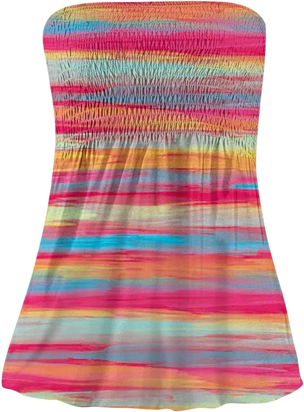 Tube Tops for Women Smocked Bandeau Tops Floral Tube Tops Backless Bandeau Tunic Tops Sleeveless Shirts