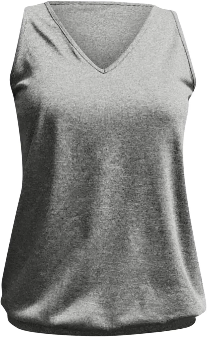 V Neck Tank Tops for Women Summer Loose Home Tops Vest Casual Soft Lightweight Classic-Fit Tanks Off Shoulder Tops