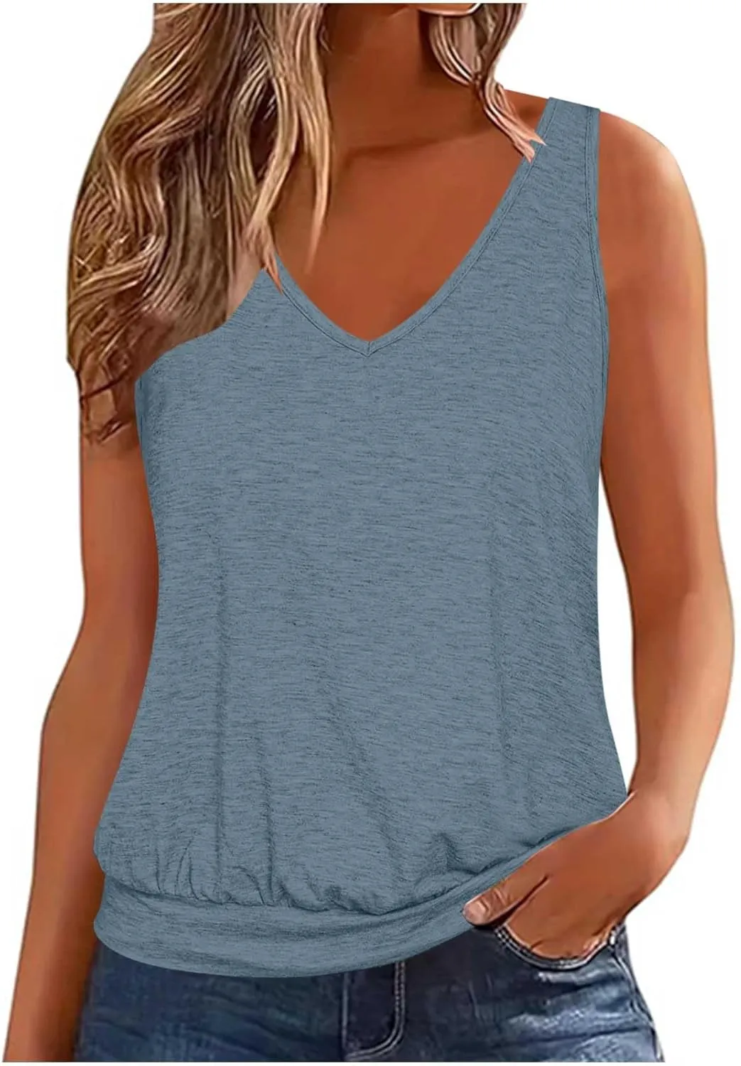 V Neck Tank Tops for Women Summer Loose Home Tops Vest Casual Soft Lightweight Classic-Fit Tanks Off Shoulder Tops