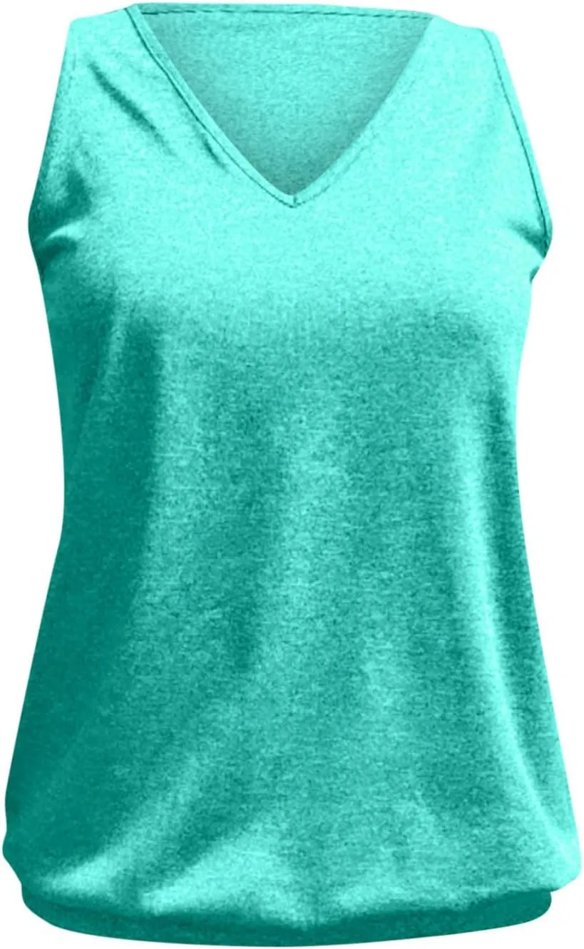 V Neck Tank Tops for Women Summer Loose Home Tops Vest Casual Soft Lightweight Classic-Fit Tanks Off Shoulder Tops