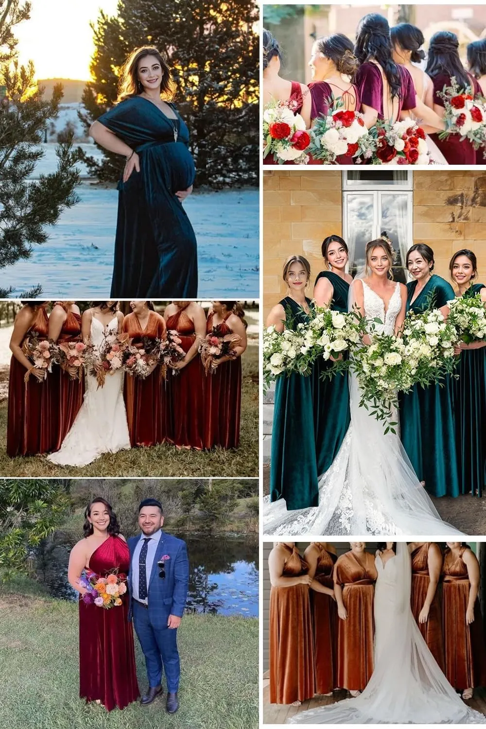 Velvet Infinity Dress with Bandeau,Convertible Bridesmaid Dresses,Plus Size Velvet Wrap Maxi Long Dress Multiway Formal Dress