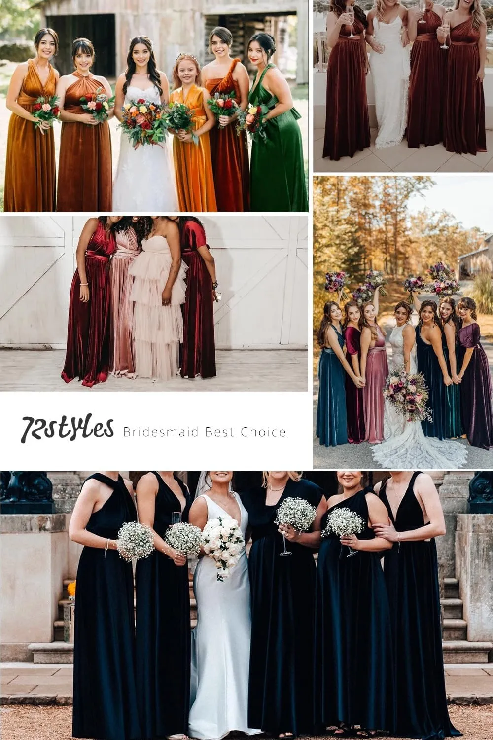 Velvet Infinity Dress with Bandeau,Convertible Bridesmaid Dresses,Plus Size Velvet Wrap Maxi Long Dress Multiway Formal Dress