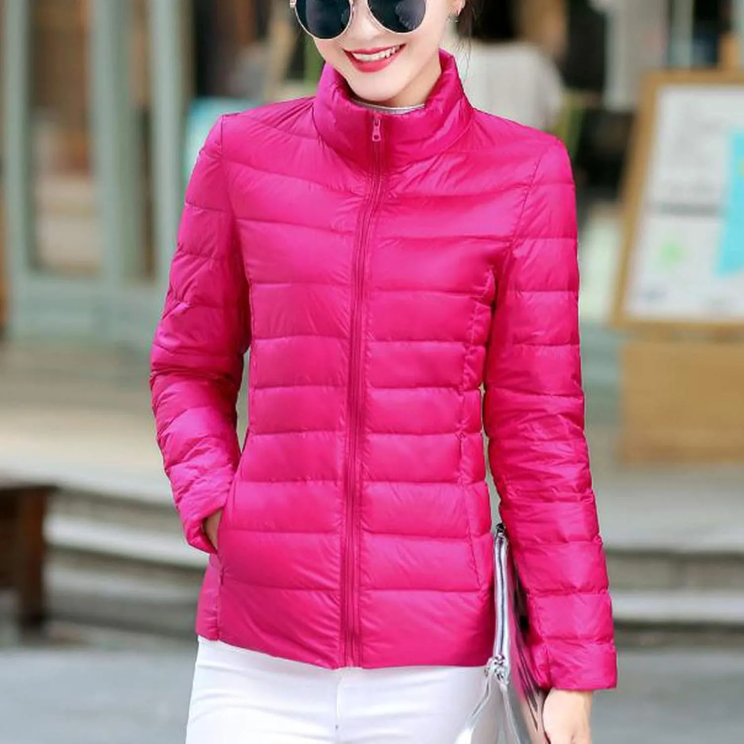 Winter Coats for Women Lightweight Puffer Jacket Quilted Jackets Slim Puffer Jacket Outerwear Down Coats with Pockets