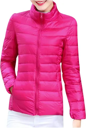 Winter Coats for Women Lightweight Puffer Jacket Quilted Jackets Slim Puffer Jacket Outerwear Down Coats with Pockets