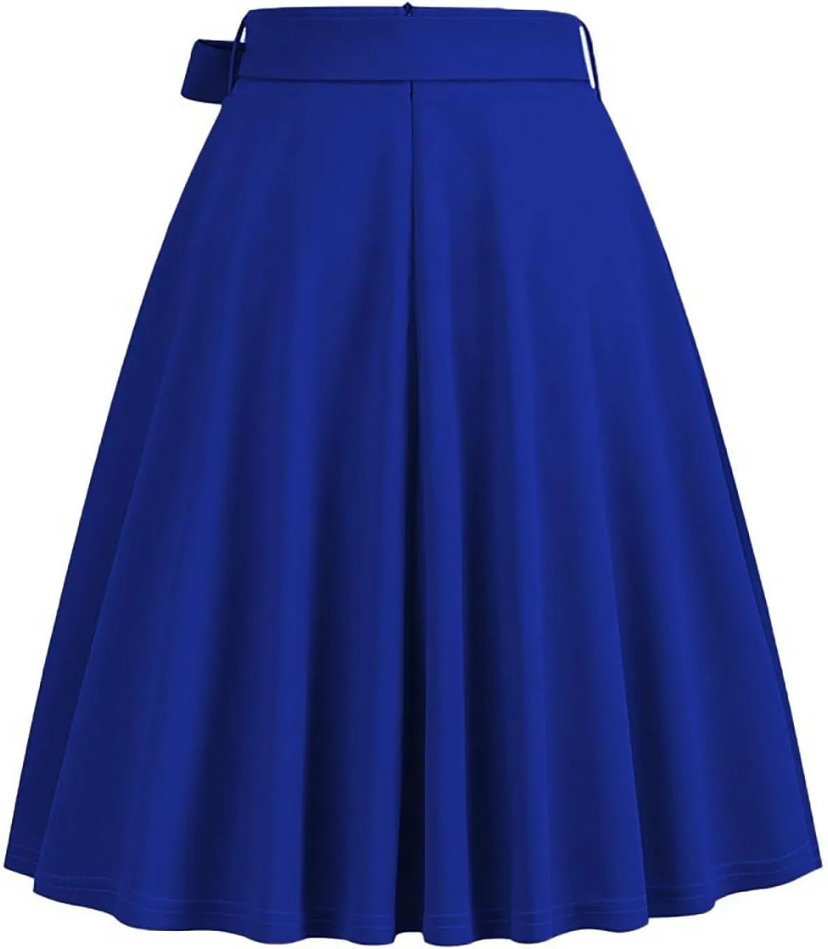 Women Elegant Hepburn Style Midi Skirt, High Waist Ruffle Ruched Swing Skirts Fashion Rockabilly Prom Party Clothes