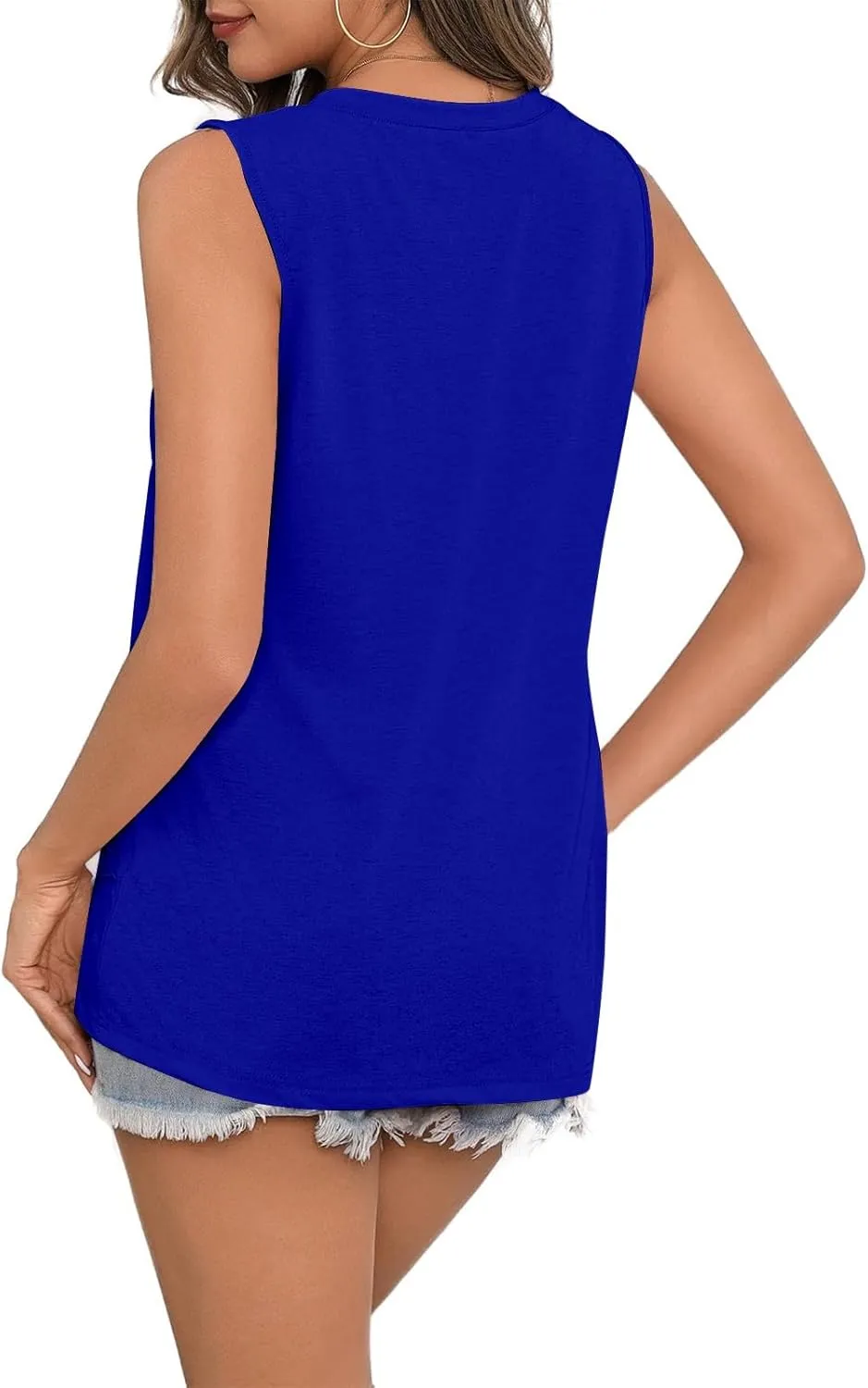Women Tank Tops Crew Neck Shirts Loose Fit Tank Tops Sleeveless Tops Women T-Shirts Casual Summer Tops for Women