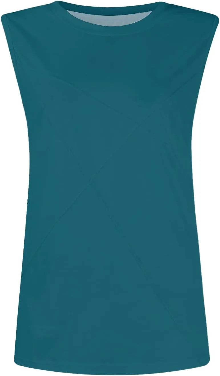 Women Tank Tops Crew Neck Shirts Loose Fit Tank Tops Sleeveless Tops Women T-Shirts Casual Summer Tops for Women