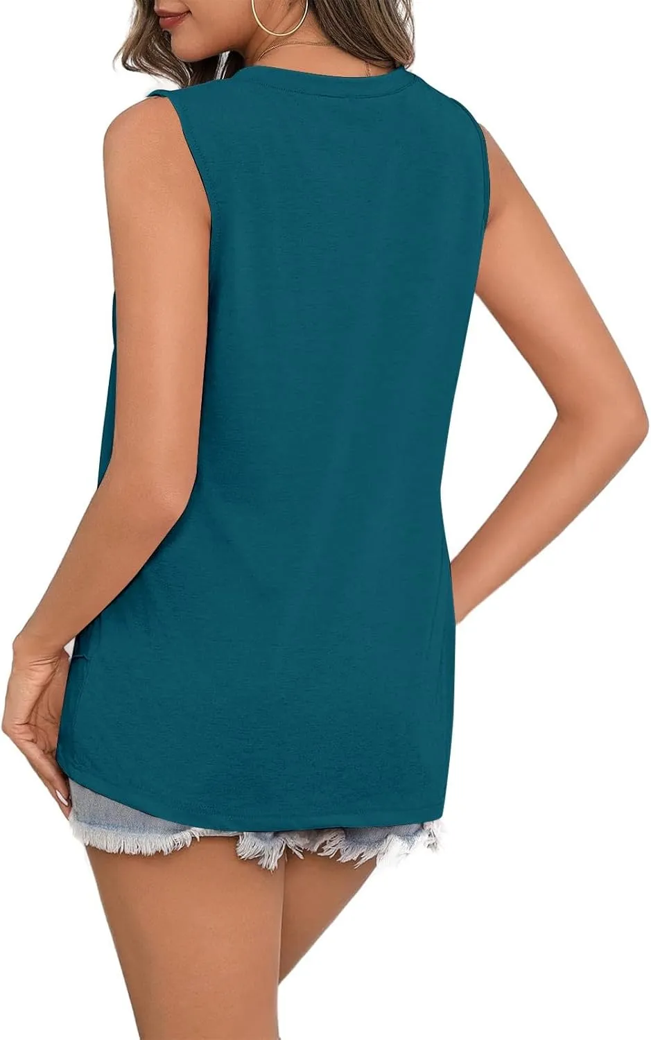 Women Tank Tops Crew Neck Shirts Loose Fit Tank Tops Sleeveless Tops Women T-Shirts Casual Summer Tops for Women