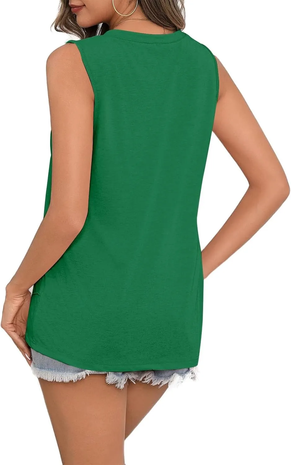 Women Tank Tops Crew Neck Shirts Loose Fit Tank Tops Sleeveless Tops Women T-Shirts Casual Summer Tops for Women