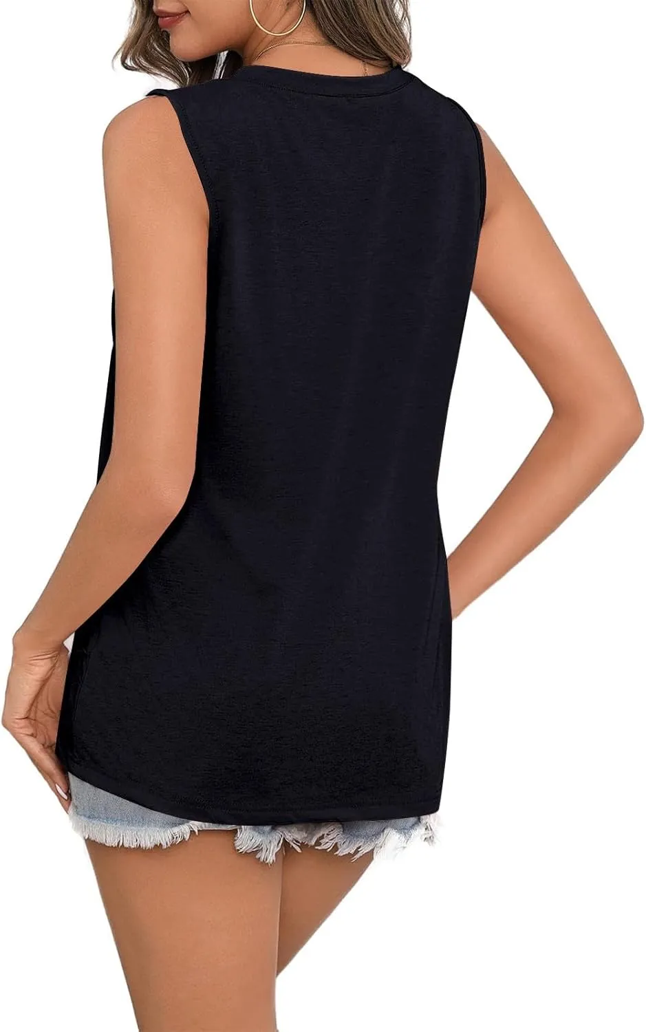 Women Tank Tops Crew Neck Shirts Loose Fit Tank Tops Sleeveless Tops Women T-Shirts Casual Summer Tops for Women