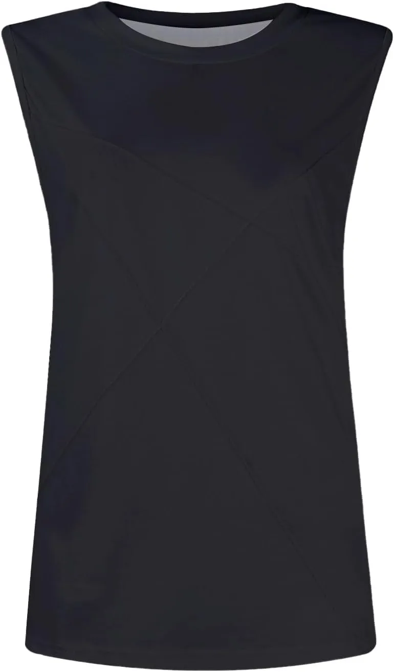 Women Tank Tops Crew Neck Shirts Loose Fit Tank Tops Sleeveless Tops Women T-Shirts Casual Summer Tops for Women