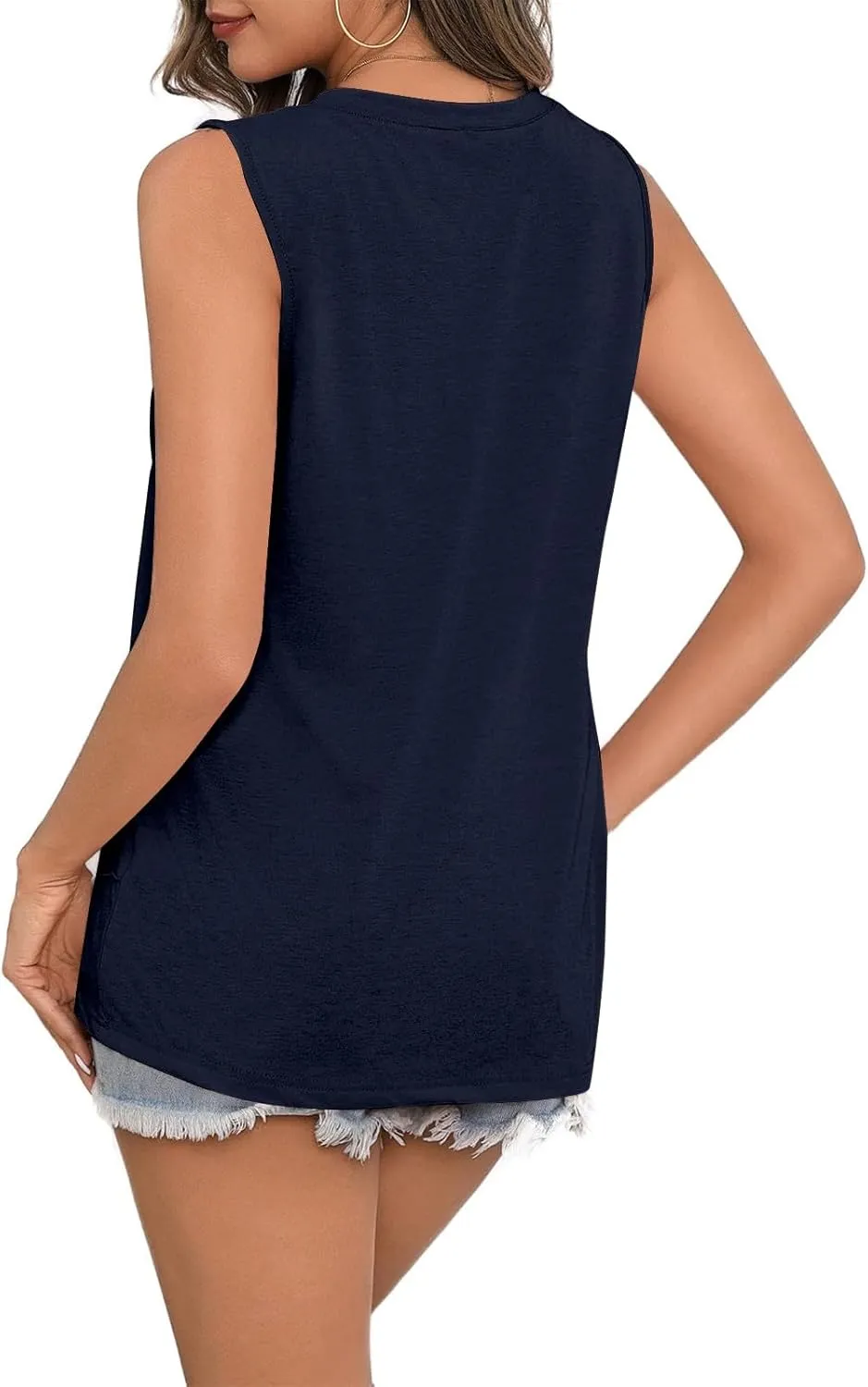 Women Tank Tops Crew Neck Shirts Loose Fit Tank Tops Sleeveless Tops Women T-Shirts Casual Summer Tops for Women