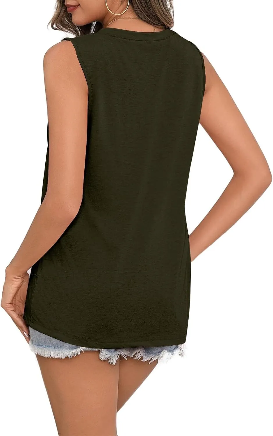 Women Tank Tops Crew Neck Shirts Loose Fit Tank Tops Sleeveless Tops Women T-Shirts Casual Summer Tops for Women
