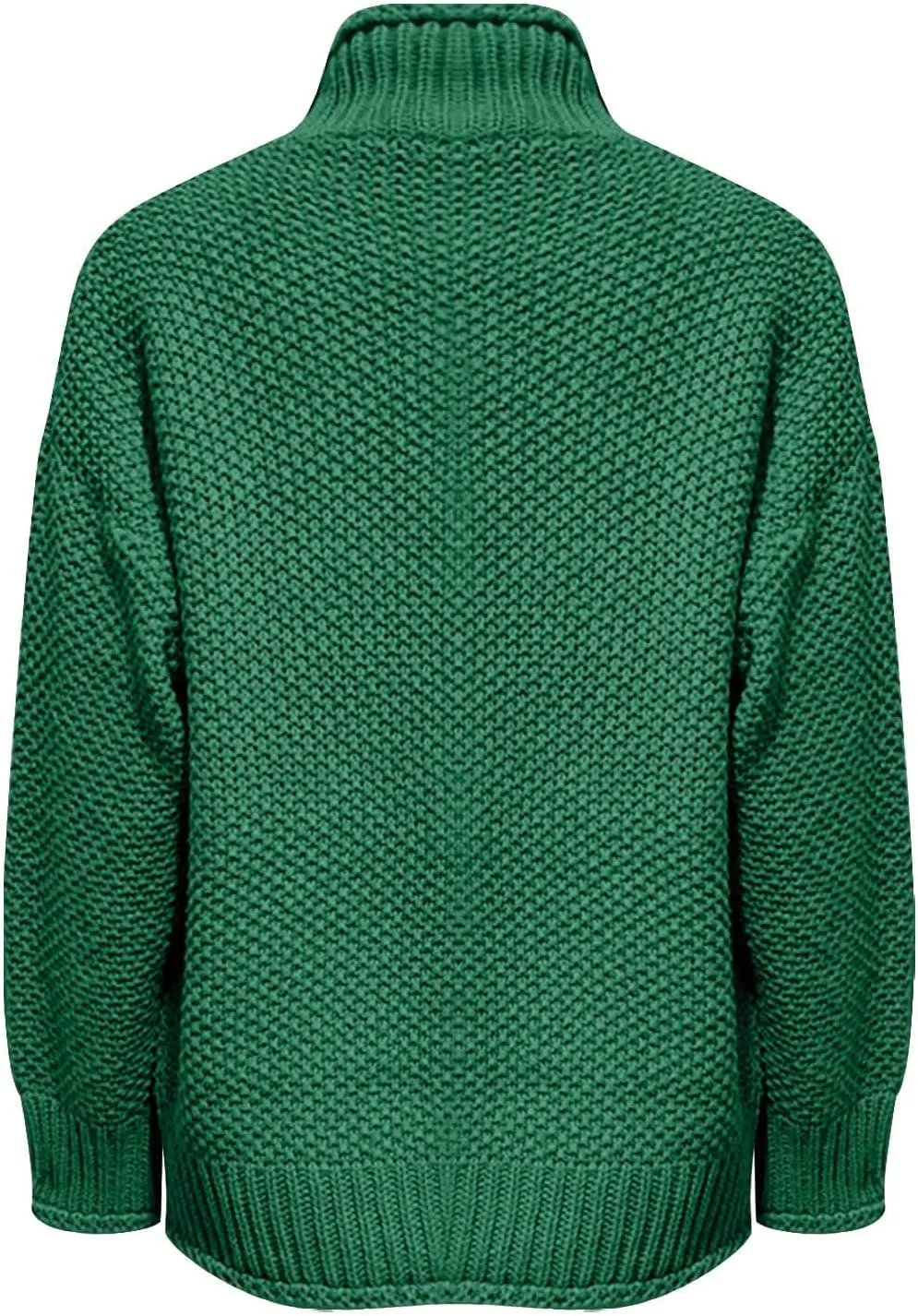 Women Turtleneck Sweater Knitted Texture Batwing Long Sleeve Oversized Casual Pullover Loose Lightweight Warm Outwear