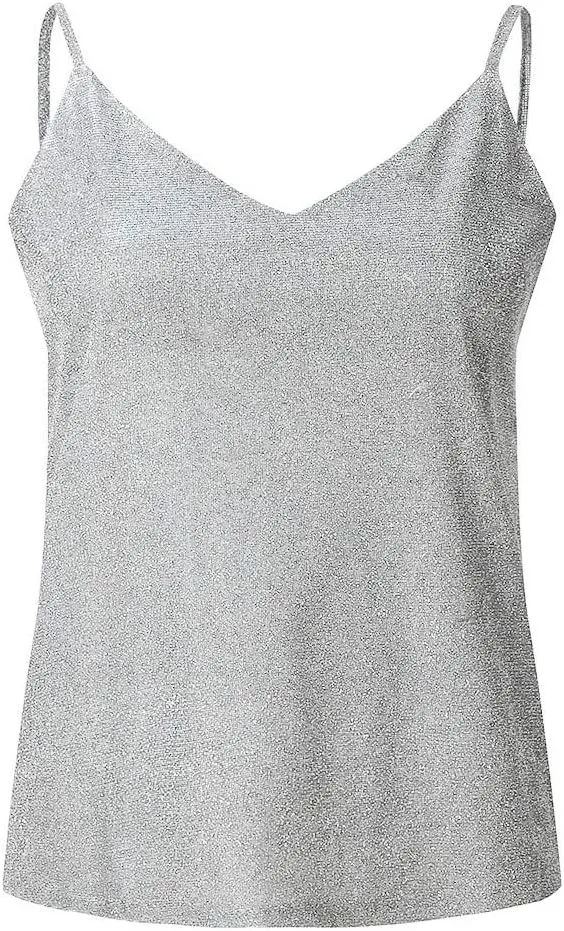 Women's Basic Tees Sequin Tops V-Neck Short Sleeve Tops Loose Shiny Dress Up Tops Party Short Blouses, S-5XL