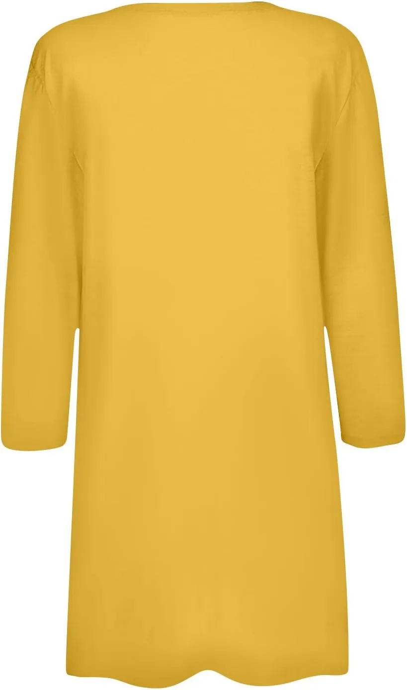 Women's Blazers & Suit Jackets, House Coats for Women with Pockets Solid 3/4 Sleeve Basic Summer Draped Cardigans